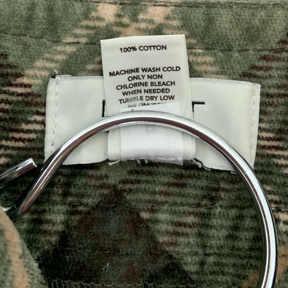 Ann Taylor Vintage Y2K Plaid Mini Skirt Buckle Pocket Army Green - Picture 6 of 9